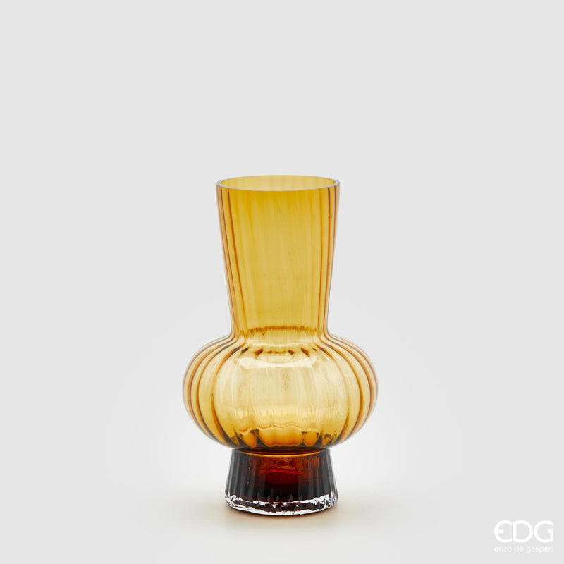 Vaso Vetro Righe con Sfera e Collo Alto - EDG Enzo De Gasperi