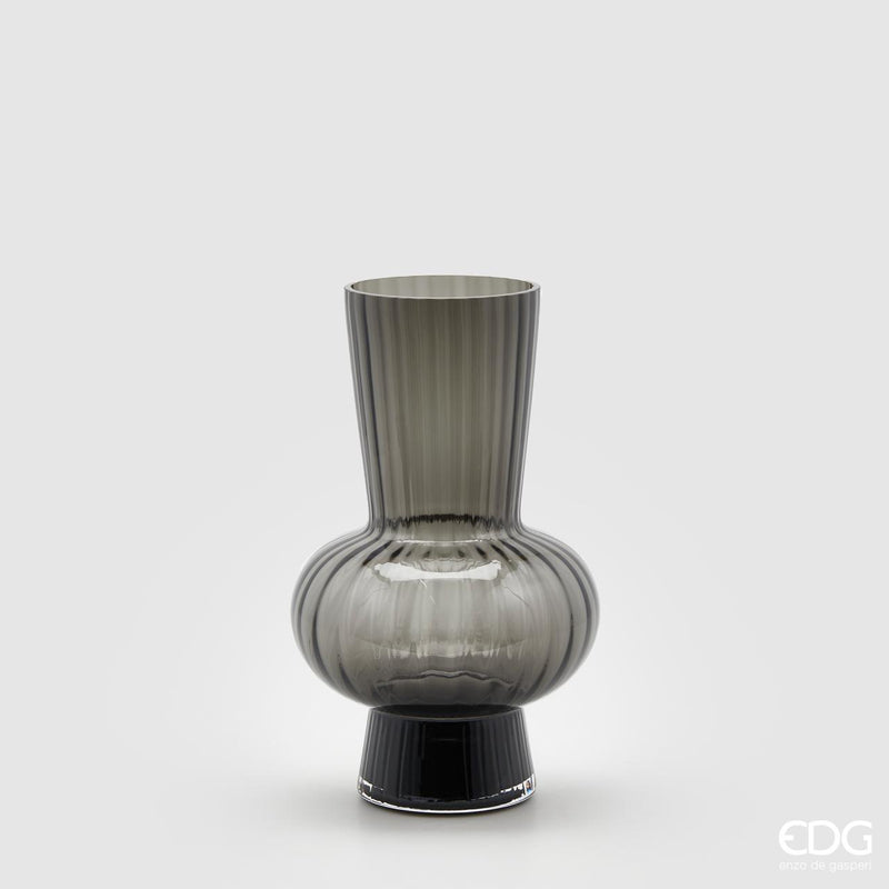 Vaso Vetro Righe con Sfera e Collo Alto - EDG Enzo De Gasperi