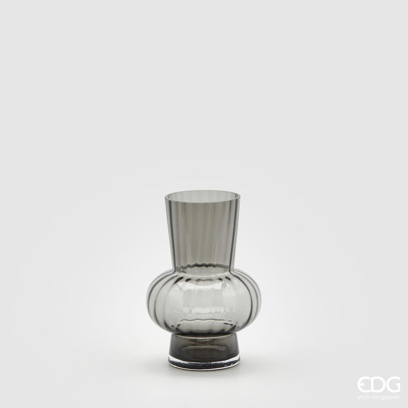 Vaso Vetro Righe con Sfera e Collo Alto - EDG Enzo De Gasperi
