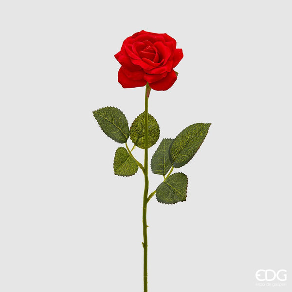 Enzo De Gasperi Rosa artificiale con ramo Velvet