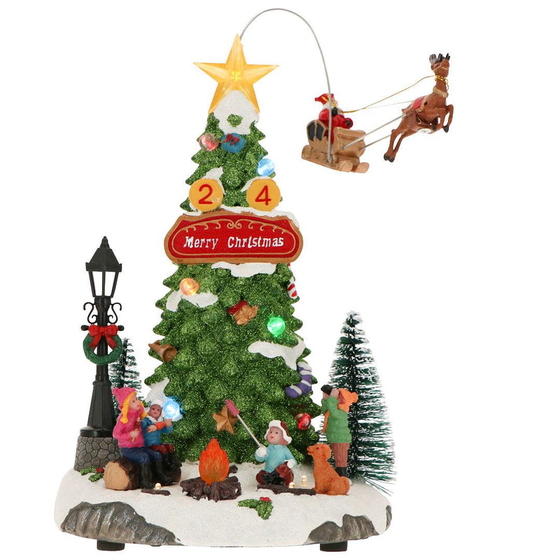 Carillon Albero di Natale con Slitta Girevole Timstor