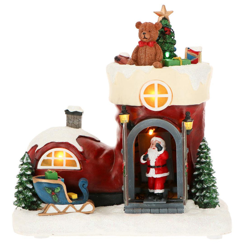 Carillon Stivale Natalizio con Babbo Natale Timstor