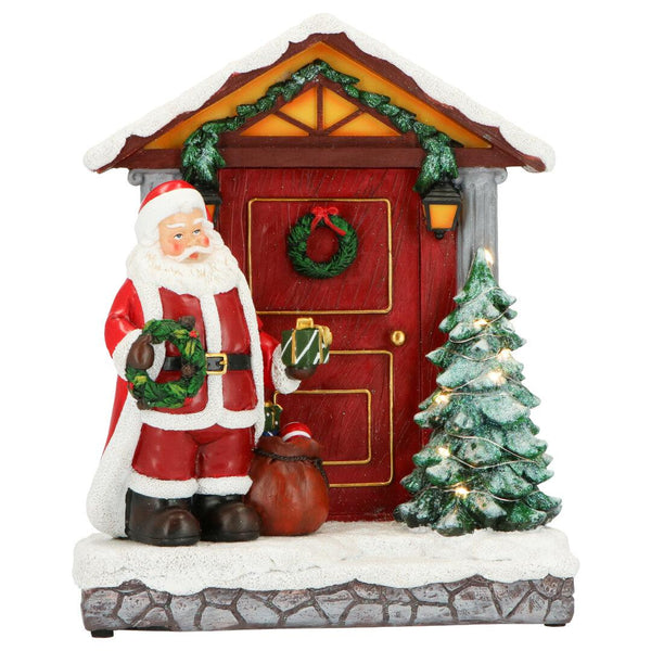 Casa con Babbo Natale con LED Timstor