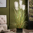 EDG Enzo De Gasperi Pianta artificiale PAMPAS con vaso in erba piumata