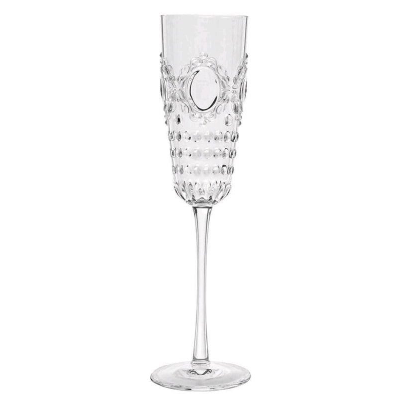 Servizio 6 pz. Calici Flute Trasparenti Baroque & Rock Baci Milano
