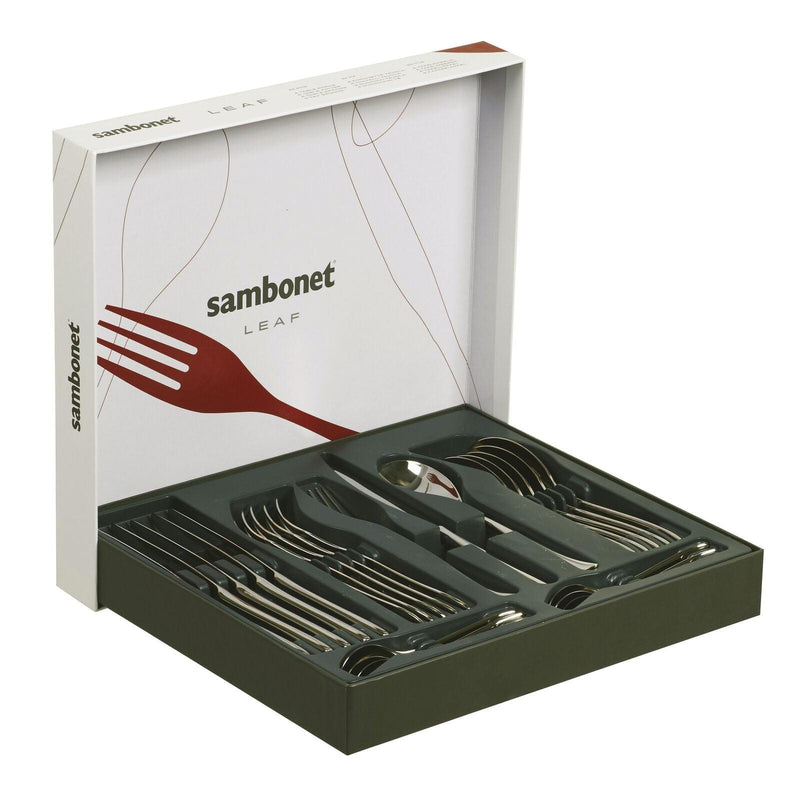 Servizio 24 Posate Monoblocco Inox Leaf Sambonet