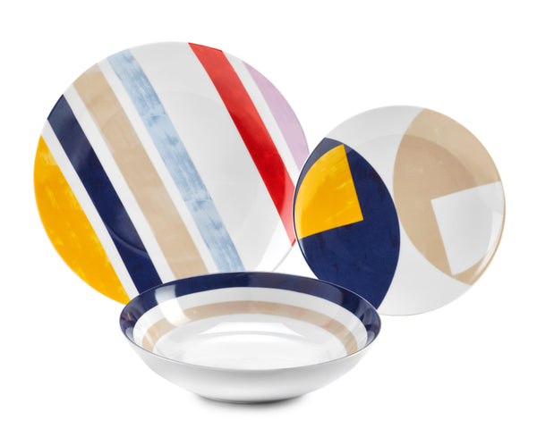 Set servizio piatti tavola in porcellana 18 pz. Novecento By Fade