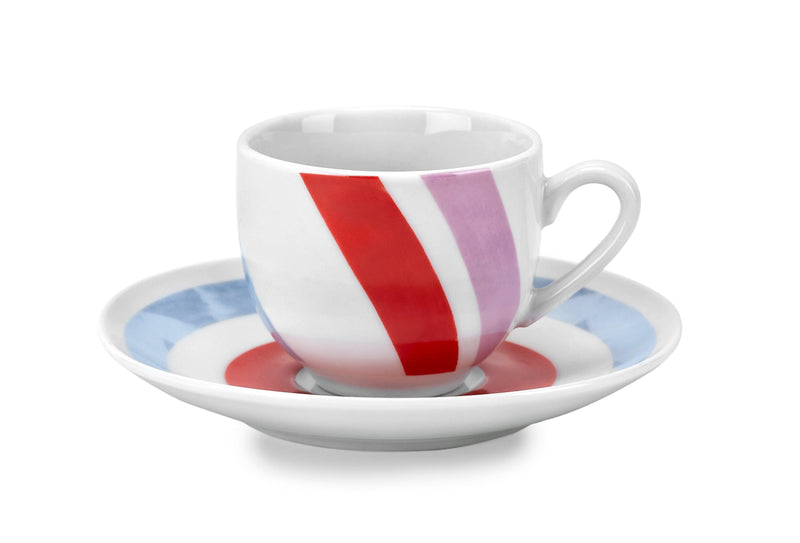 Set 6 pz. tazze caffè con piattino in porcellana Novecento By Fade