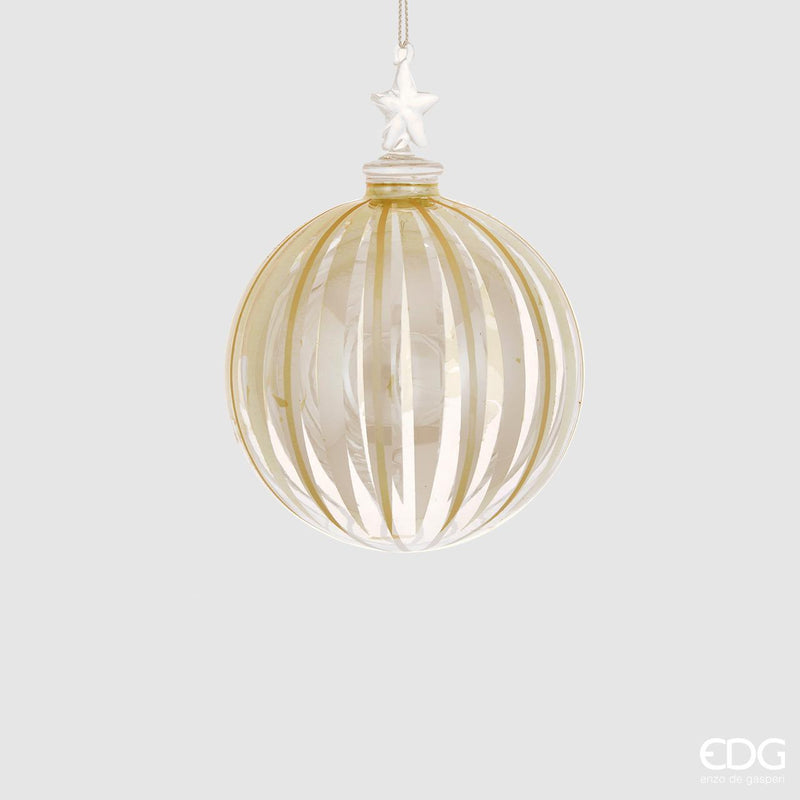 SFERA IN VETRO ORO CON STELLA D10 cm EDG Enzo De Gasperi