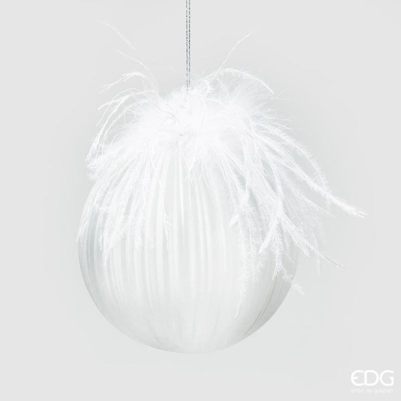 SFERA IN VETRO CON PIUME D12 EDG