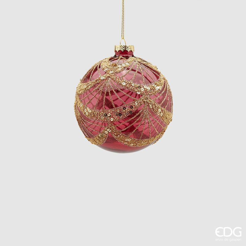 SFERA IN VETRO BORDEAUX PAILLET ORO EDG Enzo De Gasperi