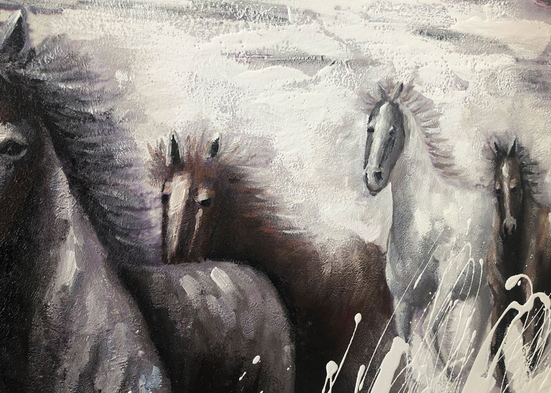 Quadro dipinto a mano Wild Horses Agave