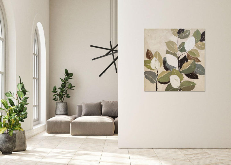 Quadro dipinto a Mano Foliage1 da  90×90 AGAVE
