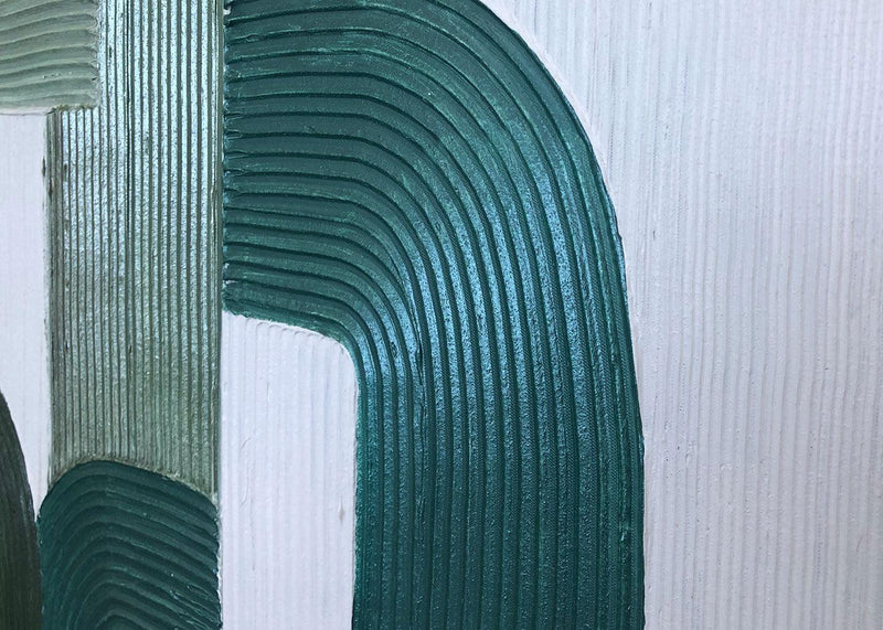 Quadro Dipinto a Mano  Green Lines 100x100 AGAVE