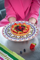 Piatto torta in porcellana Collezione AMAZZONIA  By Baci Milano