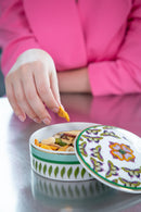 Scatola tonda in porcellana Collezione AMAZZONIA  By Baci Milano