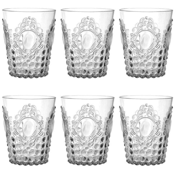 Servizio 6 Bicchieri Acqua trasparenti Baroque & Rock Baci Milano