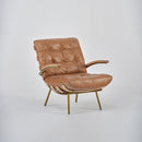 Poltrona Bellah vera pelle struttura metallo/legno By Dialma Brown