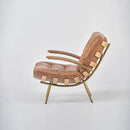 Poltrona Bellah vera pelle struttura metallo/legno By Dialma Brown