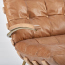 Poltrona Bellah vera pelle struttura metallo/legno By Dialma Brown