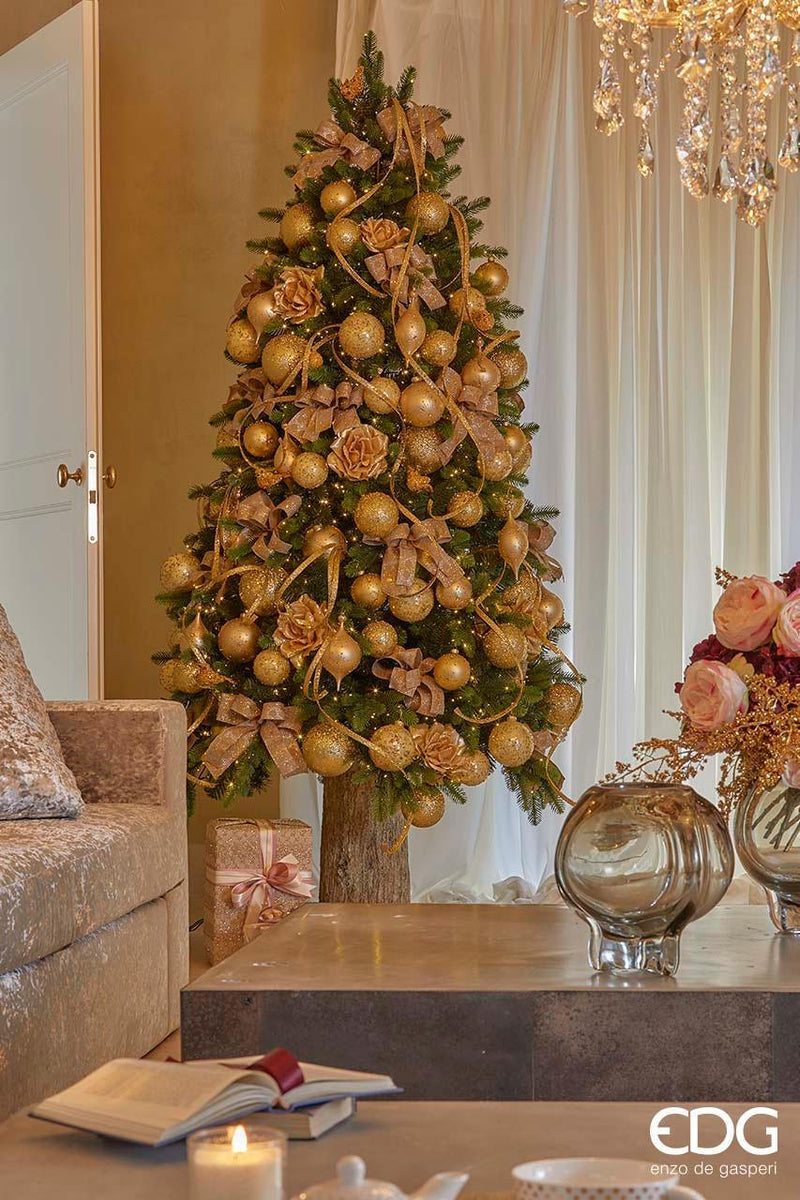 Enzo De Gasperi Base Tronco H 43 cm effetto legno per Albero Di Natale