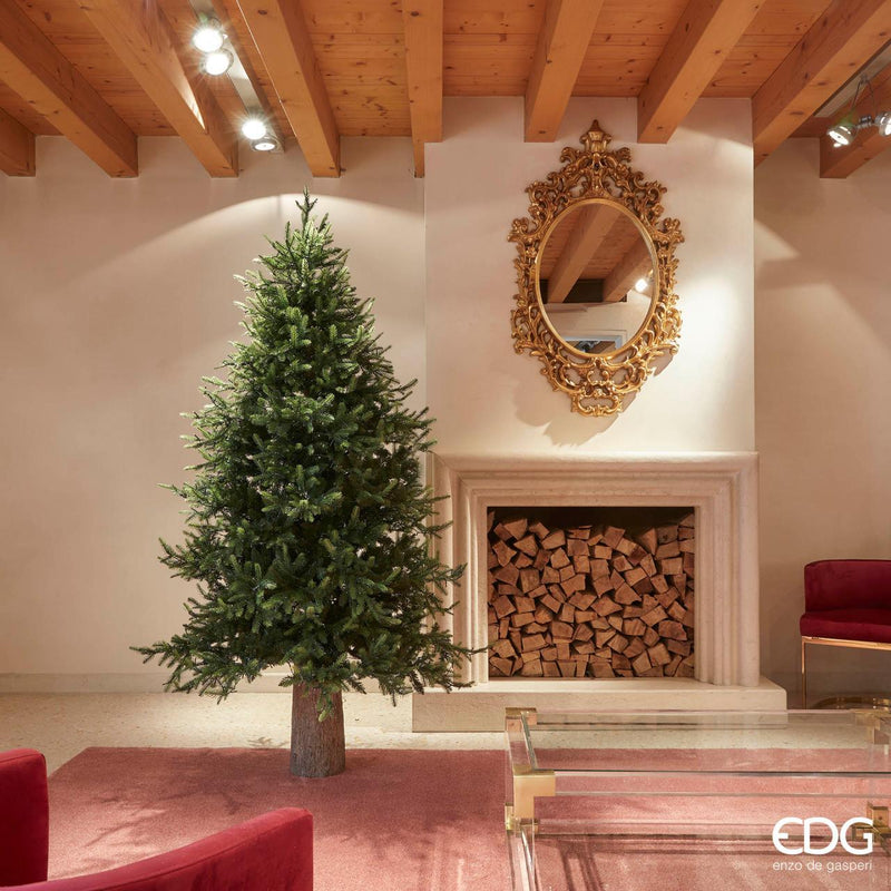 Enzo De Gasperi Base Tronco H 43 cm effetto legno per Albero Di Natale