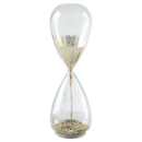 Clessidra decorativa in vetro con Glitter oro Mascagni
