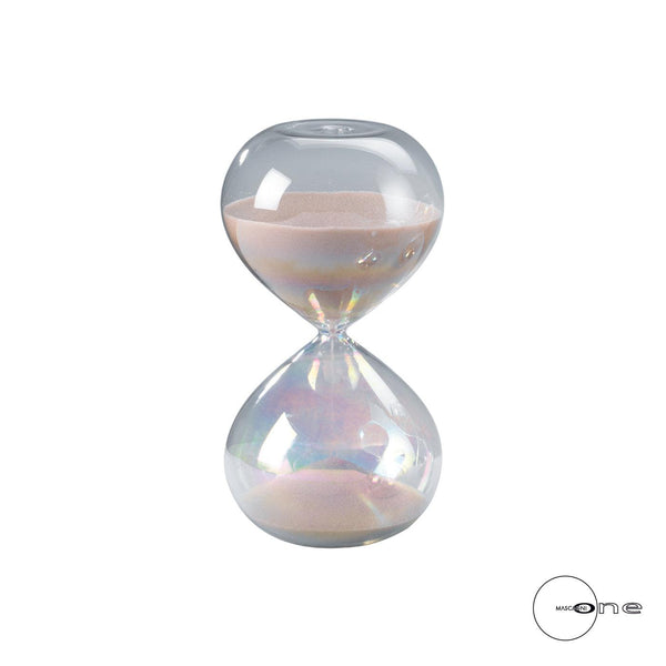 Clessidra in vetro perlato con sabbia colorata tempo 10  minuti  H.13 MASCAGNI