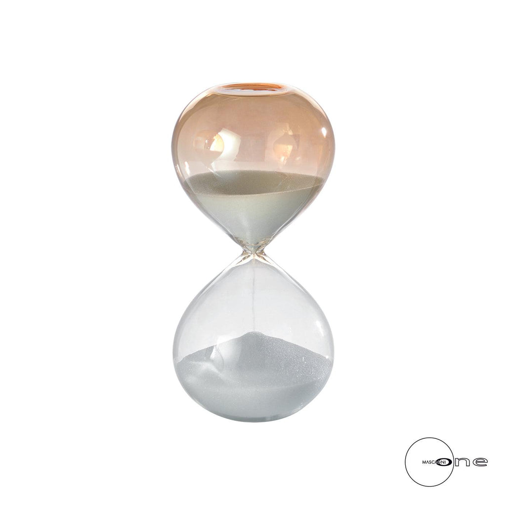 Clessidra in vetro bicolore con sabbia colorata tempo 10 minuti H.13 M