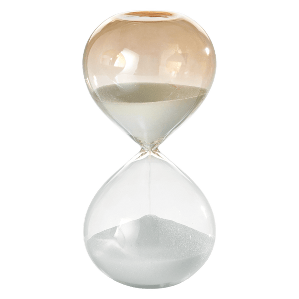 Clessidra in vetro bicolore con sabbia colorata tempo 30 minuti H.18 MASCAGNI