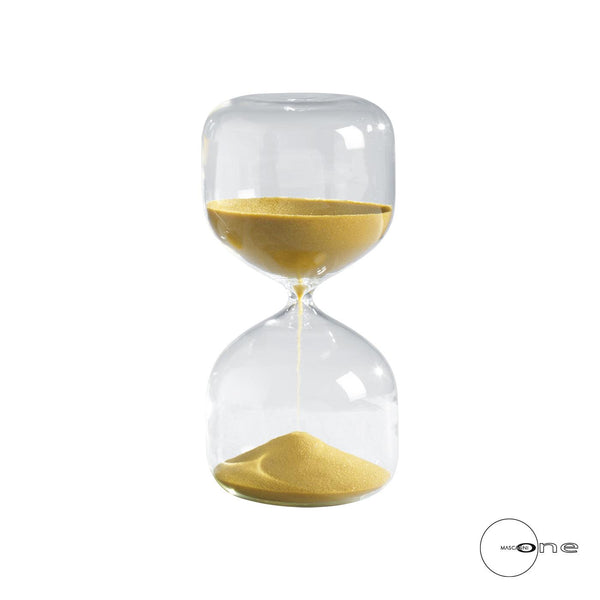 Clessidra in vetro con sabbia colorata tempo 15 minuti  H.17 MASCAGNI