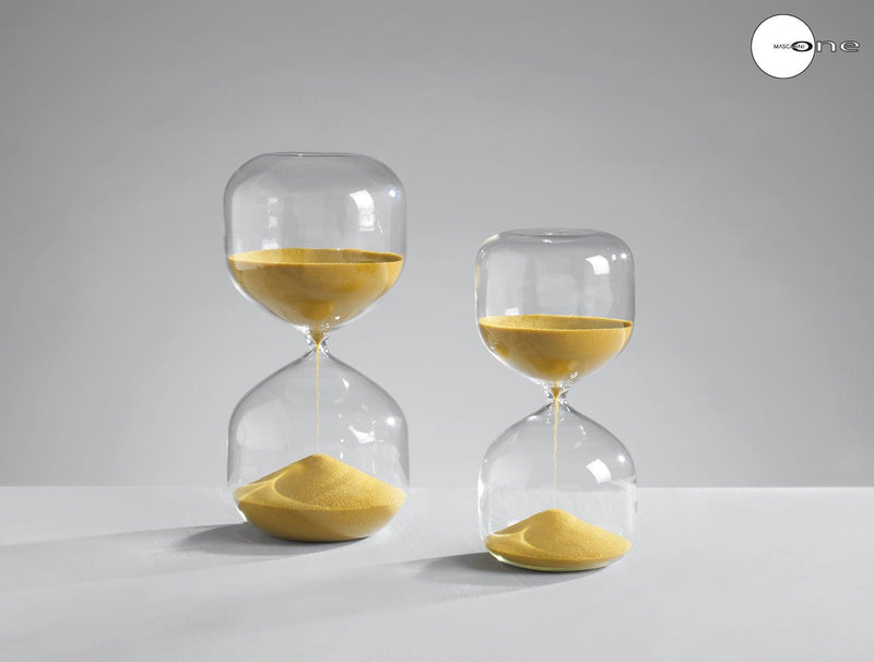 Clessidra in vetro con sabbia colorata tempo 20 minuti  H. 20,5 MASCAGNI