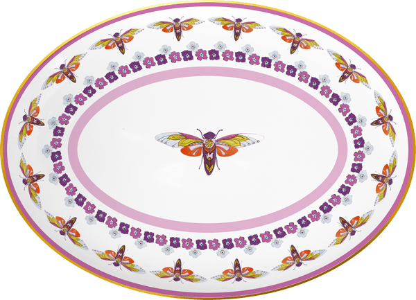 Piatto a servire Ovale in porcellana Collezione AMAZZONIA  By Baci Milano