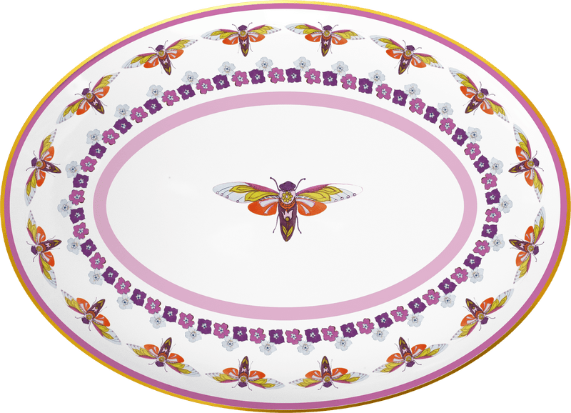 Piatto a servire Ovale in porcellana Collezione AMAZZONIA  By Baci Milano