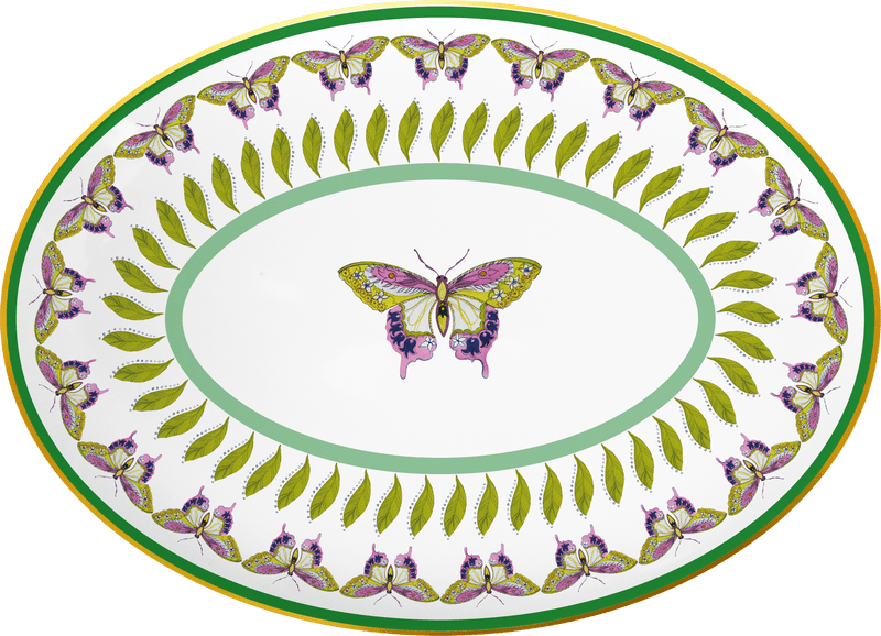 Piatto a servire Ovale in porcellana Collezione AMAZZONIA  By Baci Milano