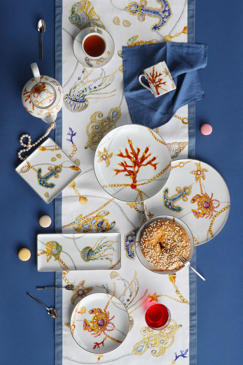 Vassoio gourmet quadrato in porcellana Collezione PORTOFINO By Baci Milano