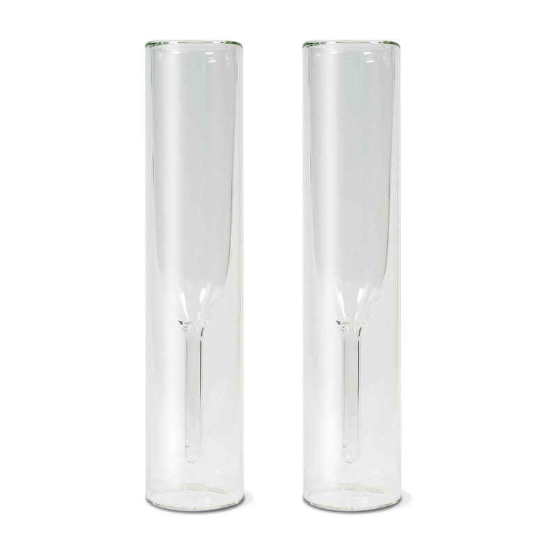 Set 2 Calici Flutes in vetro borosilicato doppia parete 150 ml WD Lifestyle