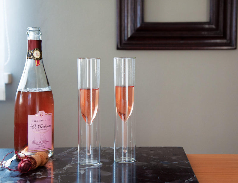 Set 2 Calici Flutes in vetro borosilicato doppia parete 150 ml WD Lifestyle