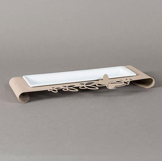 Antipastiera rettangolare mono vano Butterfly beige Arti & Mestieri