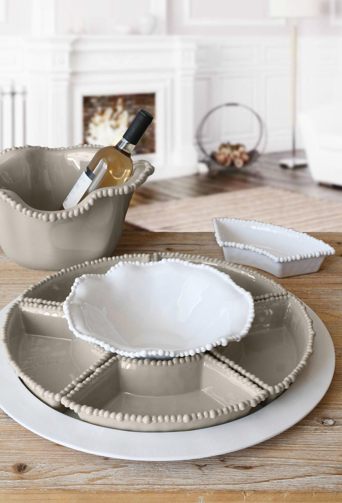 Crotlehg Set Di 6 Piatti Rotondi In Ceramica Bianca 26 Cm - Stile Contemporaneo, Lavabili In Lavastoviglie E Microonde, Per Insalate E Frutta