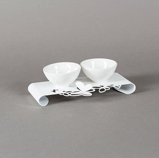 Salsiera grande 2 pz Butterfly bianco Arti & Mestieri