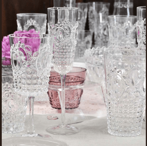 Servizio 6 pz. Calici Flute Trasparenti Baroque & Rock Baci Milano