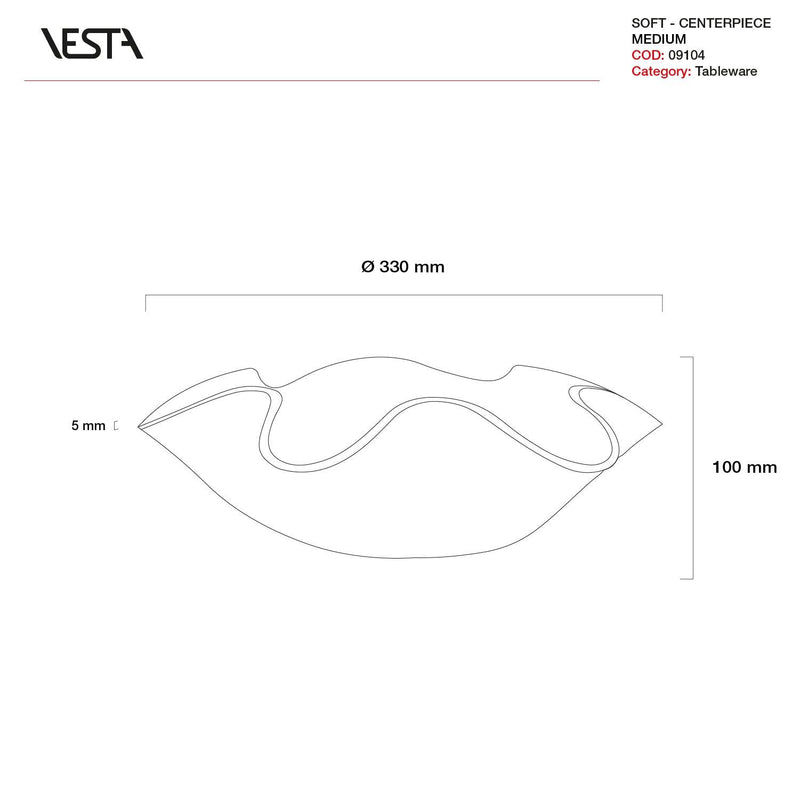Centrotavola medio in cristallo acrilico Soft Decor Rainbow By Vesta