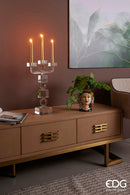 Portacandela Cristallo 3 Fiamme Fumè EDG Enzo De Gasperi