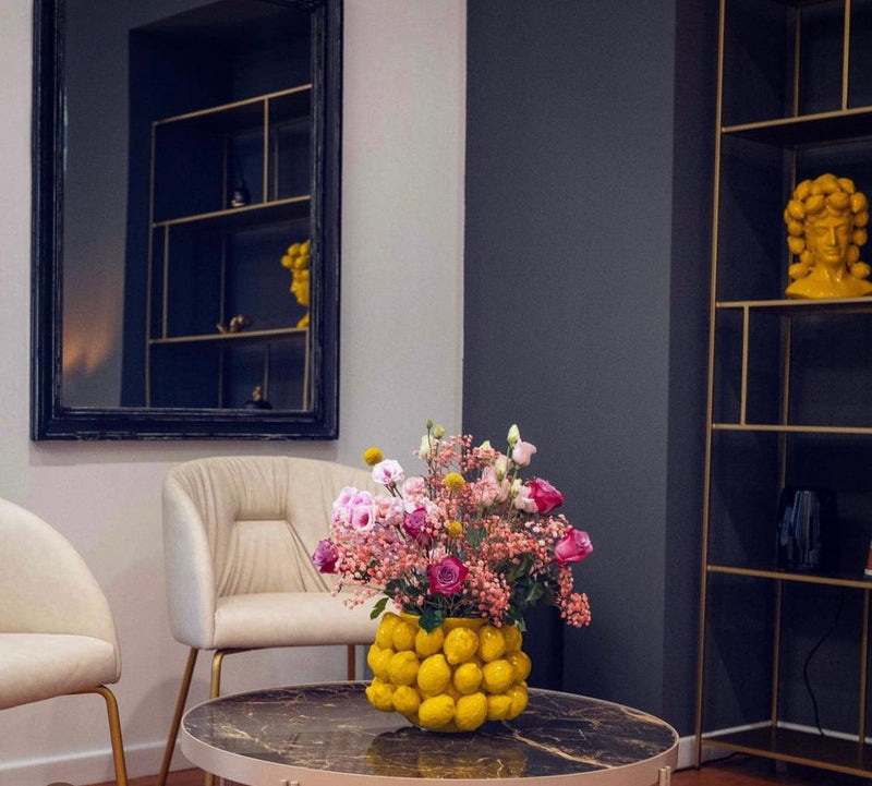 EDG Enzo De Gasperi Vaso Porta Pianta Ceramica Giallo CHAKRA