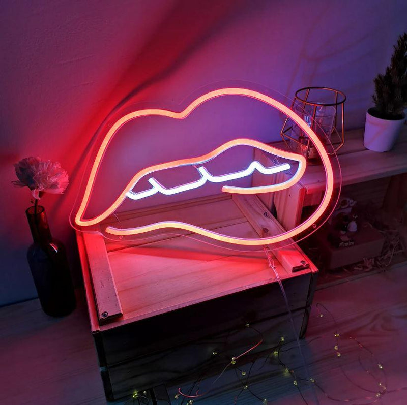 Insegna luminosa led Small Biting Lips Candyschock