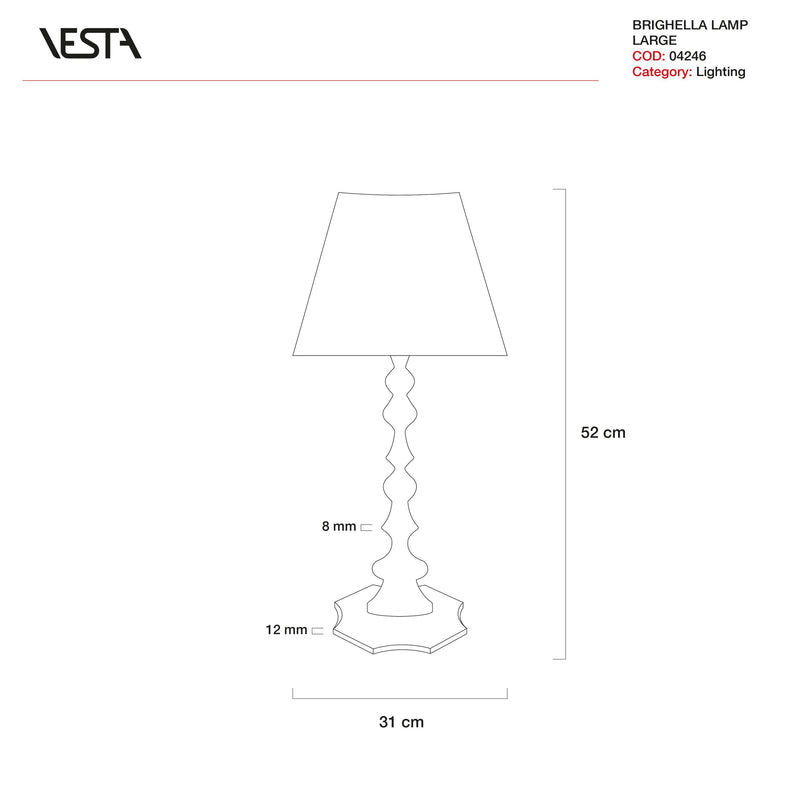 Lampada da Tavolo BRIGHELLA in cristallo acrilico  By Vesta