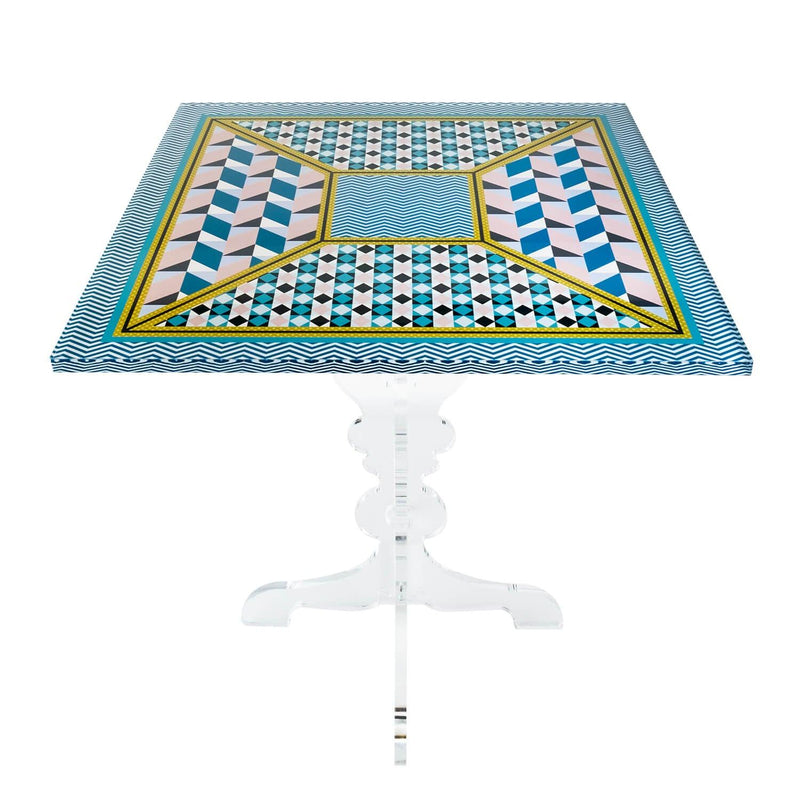 Tavolino Quadrato 50x50 cm. in cristallo acrilico By Vesta