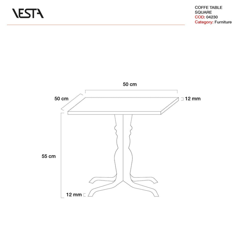 Tavolino trasparente, in plexiglass da salotto , da thè Crystal dimensioni  83x50xh36,5 cm, spessore 15 mm colore trasparente, Vesta
