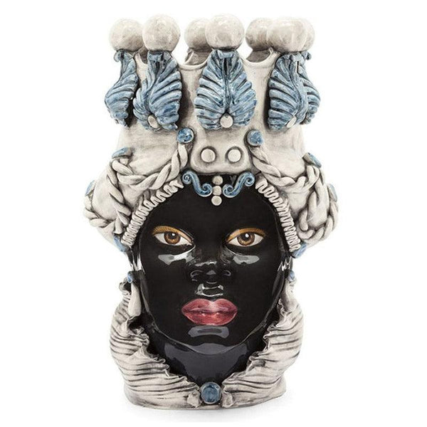 Testa Di Moro Lady Foglie Blu Verus Caltagirone
